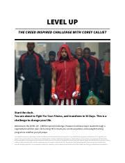 level up the creed inspired challenge with corey calliet